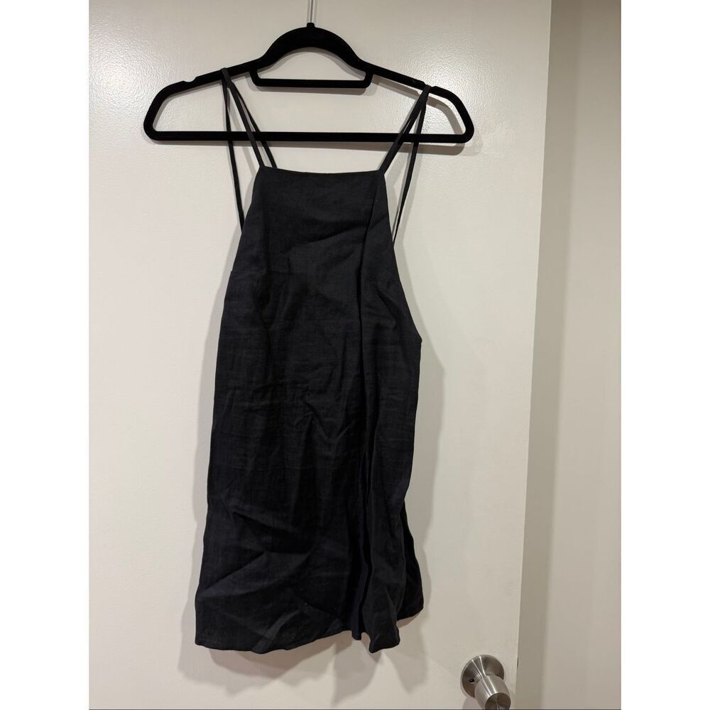 Size XS black linen reformation dress open back